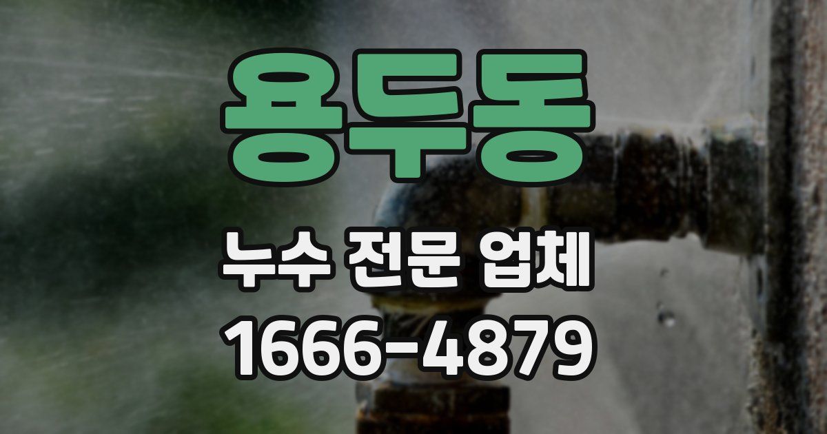용두동 누수 전문 업체