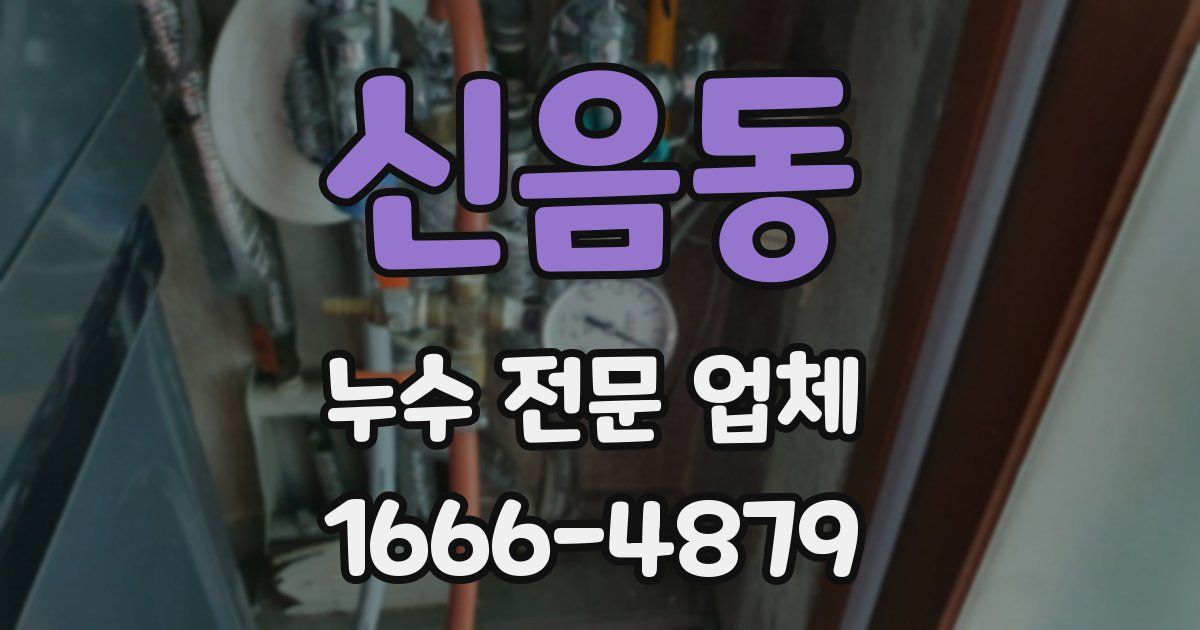 신음동 누수 전문 업체