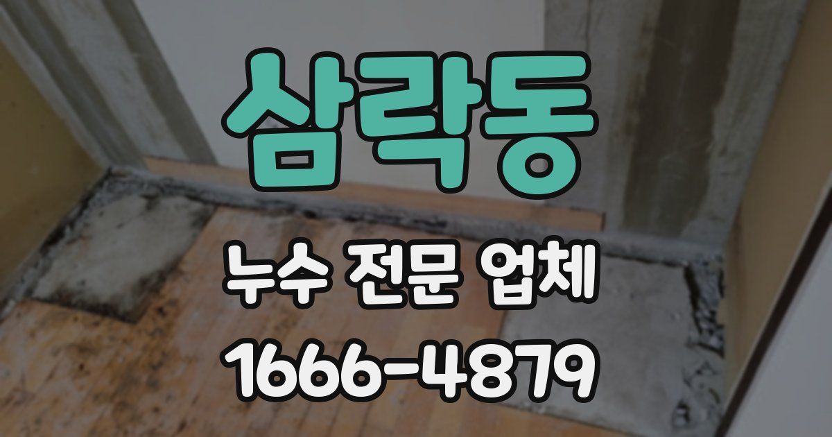 삼락동 누수 전문 업체