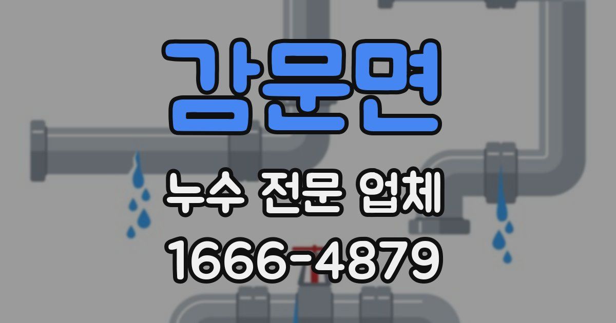 감문면 누수 전문 업체