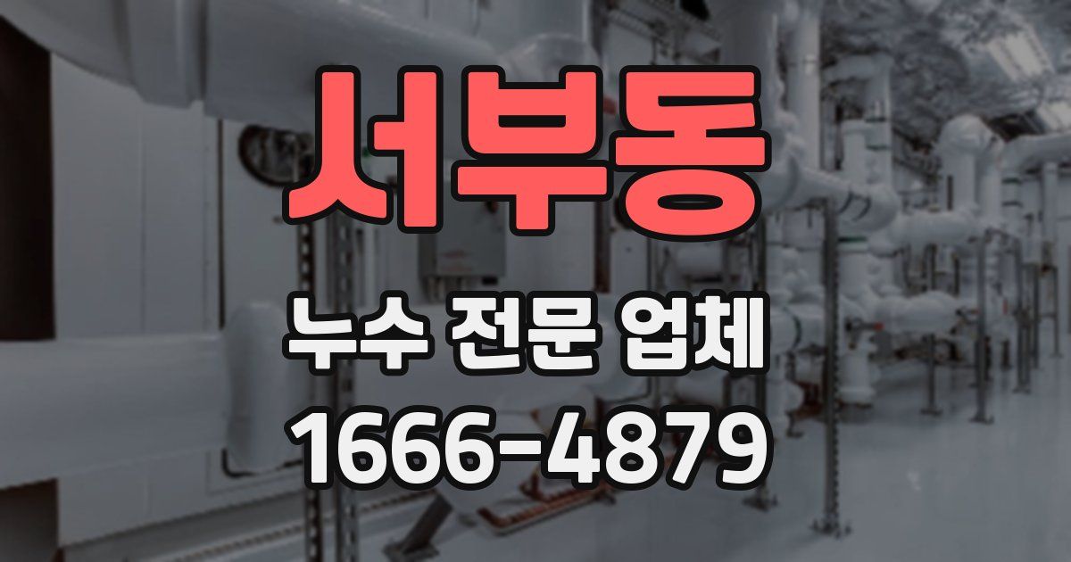서부동 누수 전문 업체