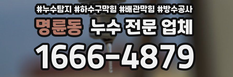 명륜동 누수 전문 업체