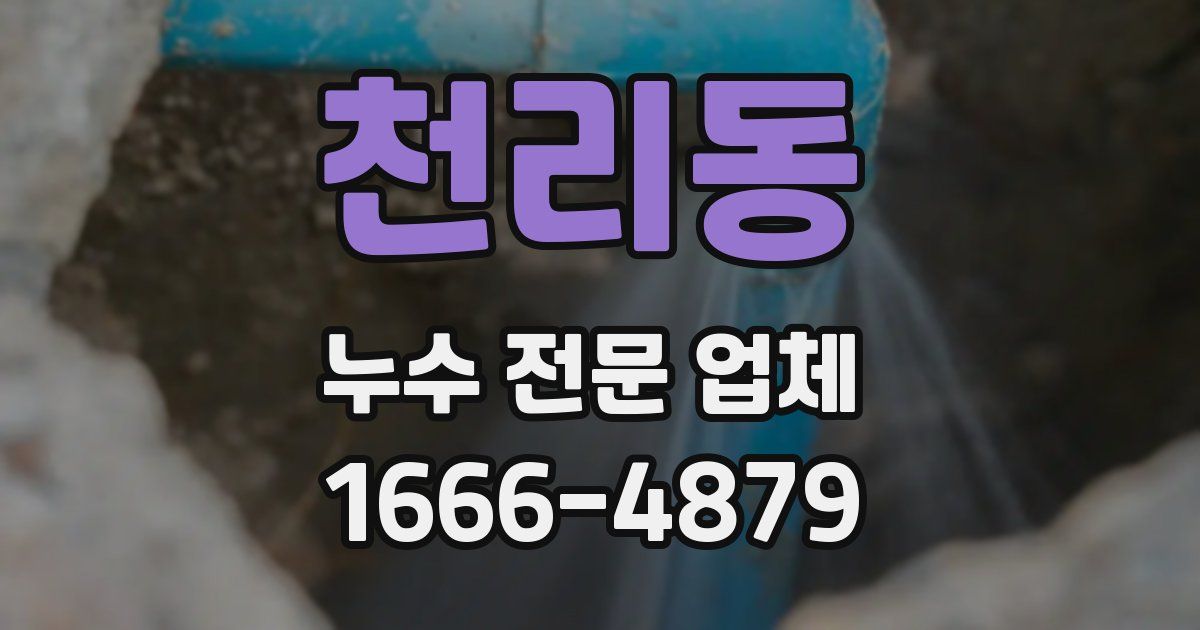 천리동 누수 전문 업체