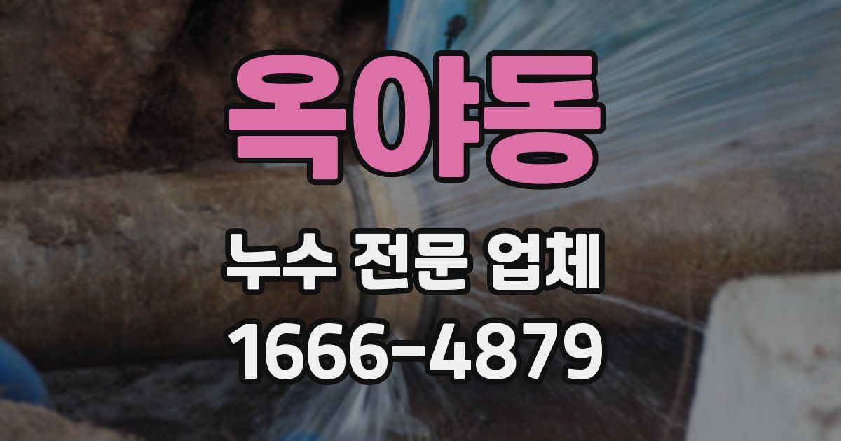 옥야동 누수 전문 업체