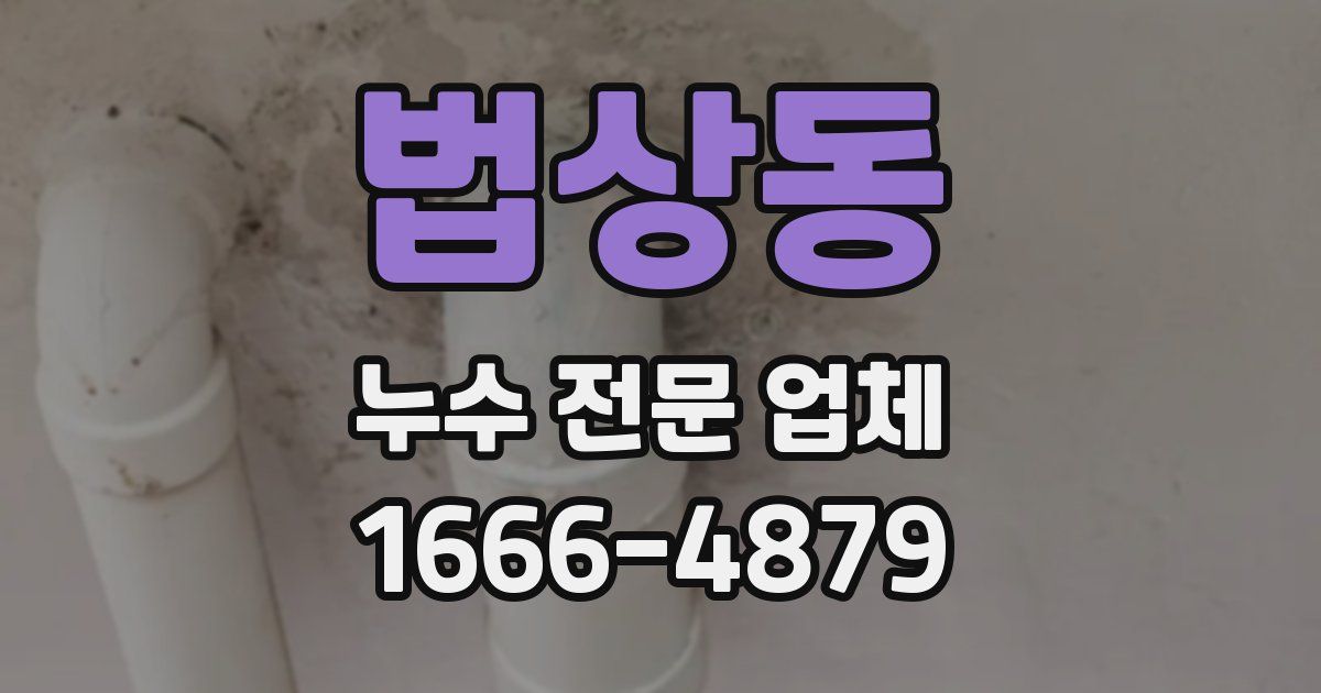 법상동 누수 전문 업체