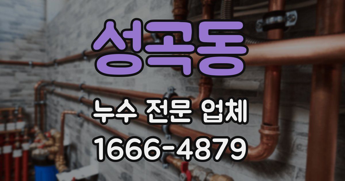 성곡동 누수 전문 업체