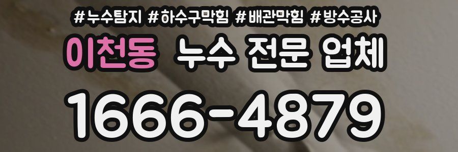 이천동 누수 전문 업체