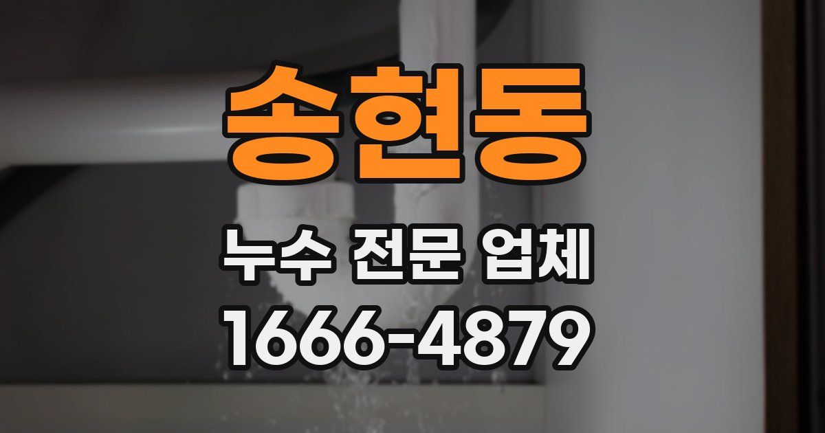 송현동 누수 전문 업체