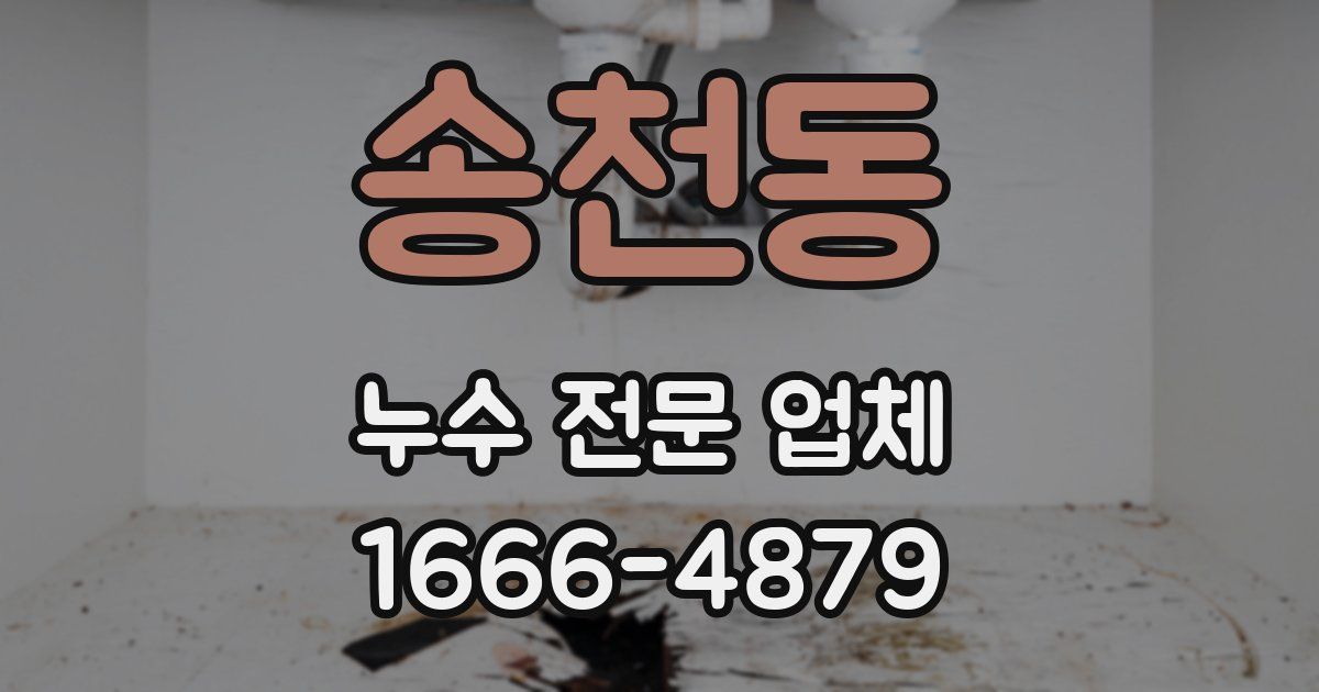 송천동 누수 전문 업체