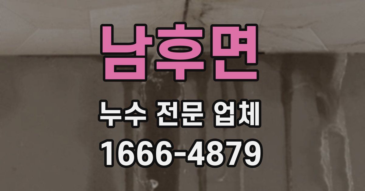 남후면 누수 전문 업체