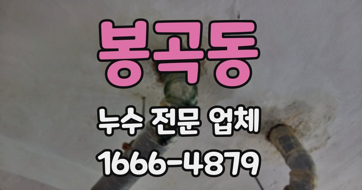 봉곡동 누수 전문 업체