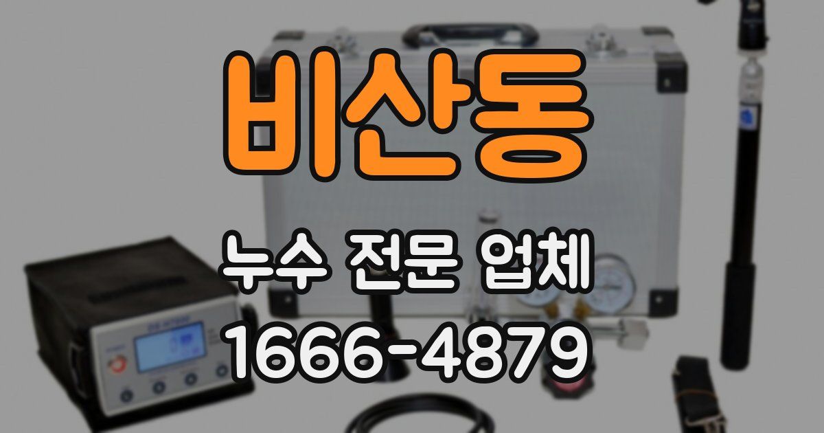 비산동 누수 전문 업체