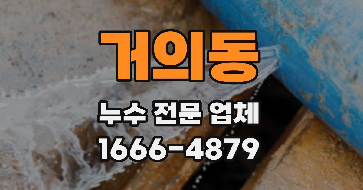 거의동 누수 전문 업체
