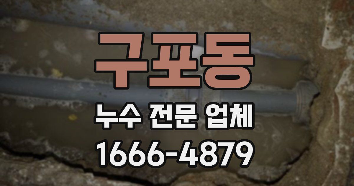 구포동 누수 전문 업체