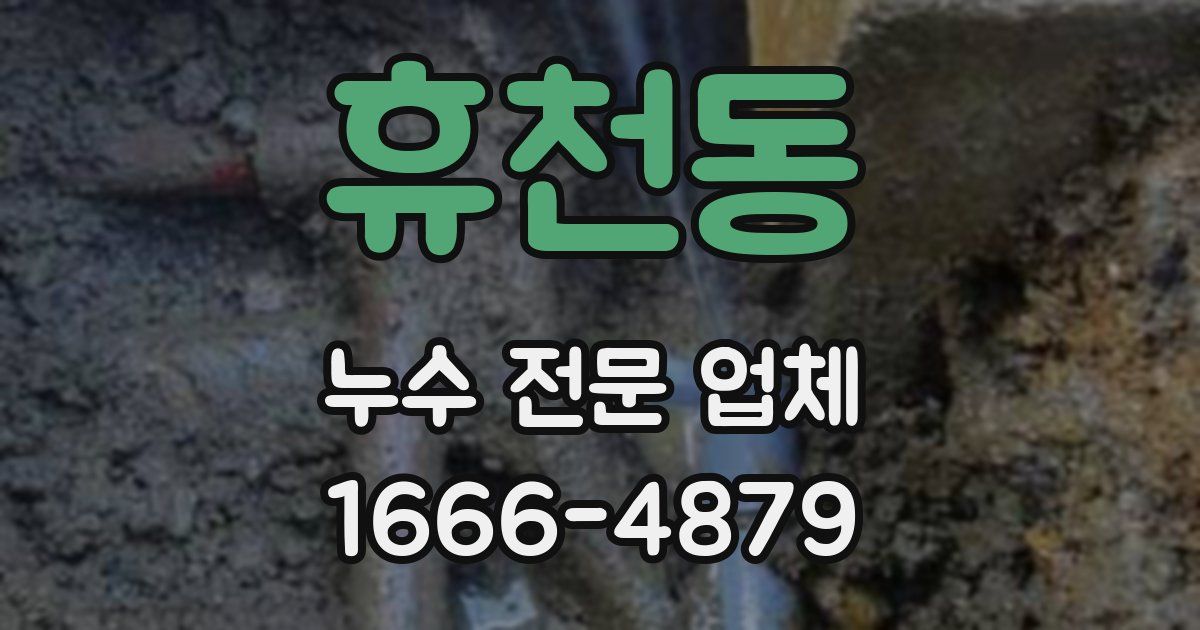 휴천동 누수 전문 업체