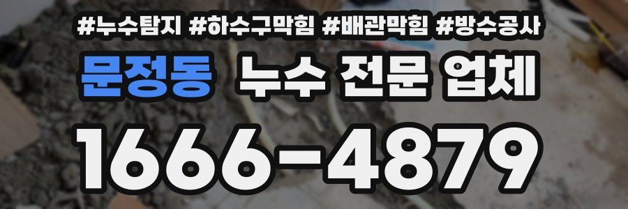 문정동 누수 전문 업체