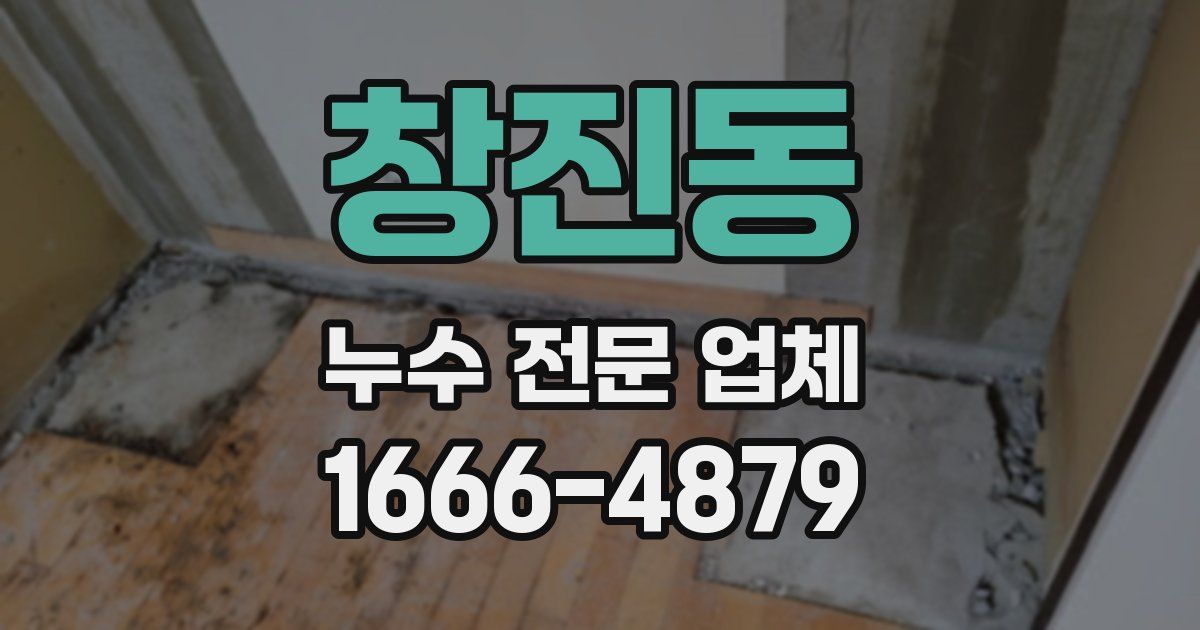 창진동 누수 전문 업체