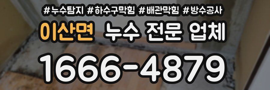 이산면 누수 전문 업체