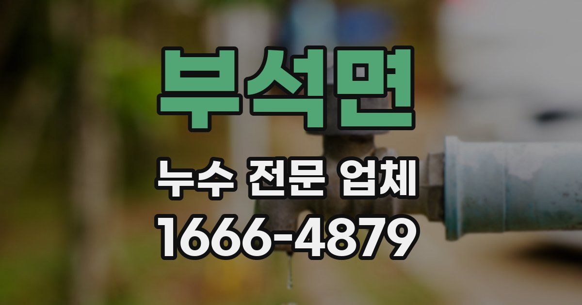 부석면 누수 전문 업체