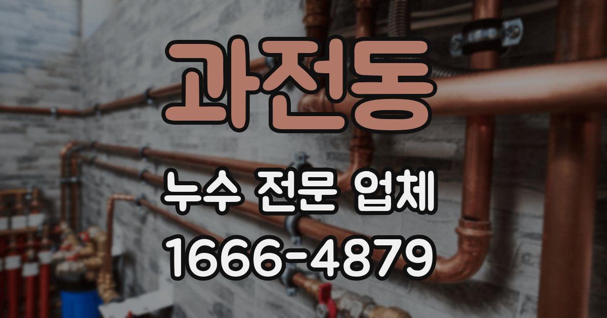 과전동 누수 전문 업체