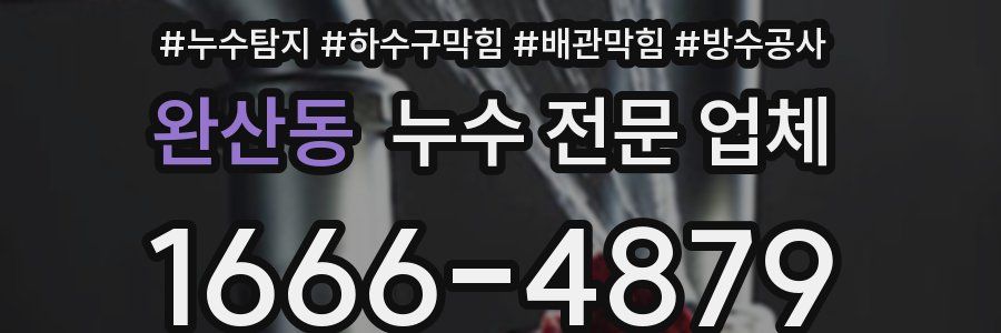 완산동 누수 전문 업체