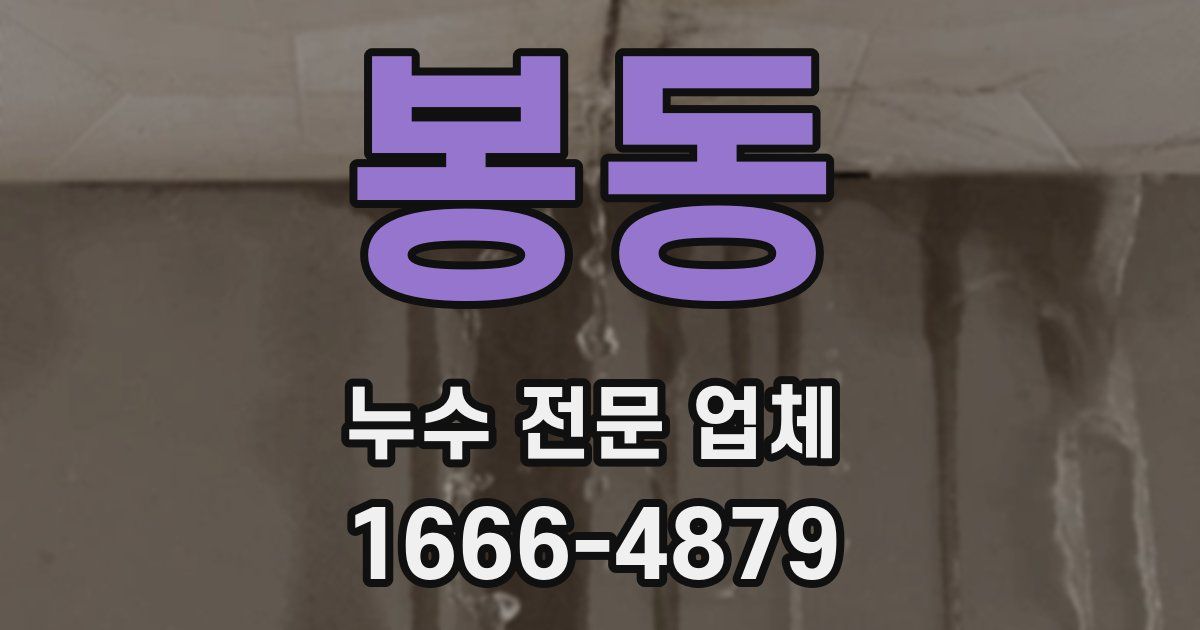봉동 누수 전문 업체