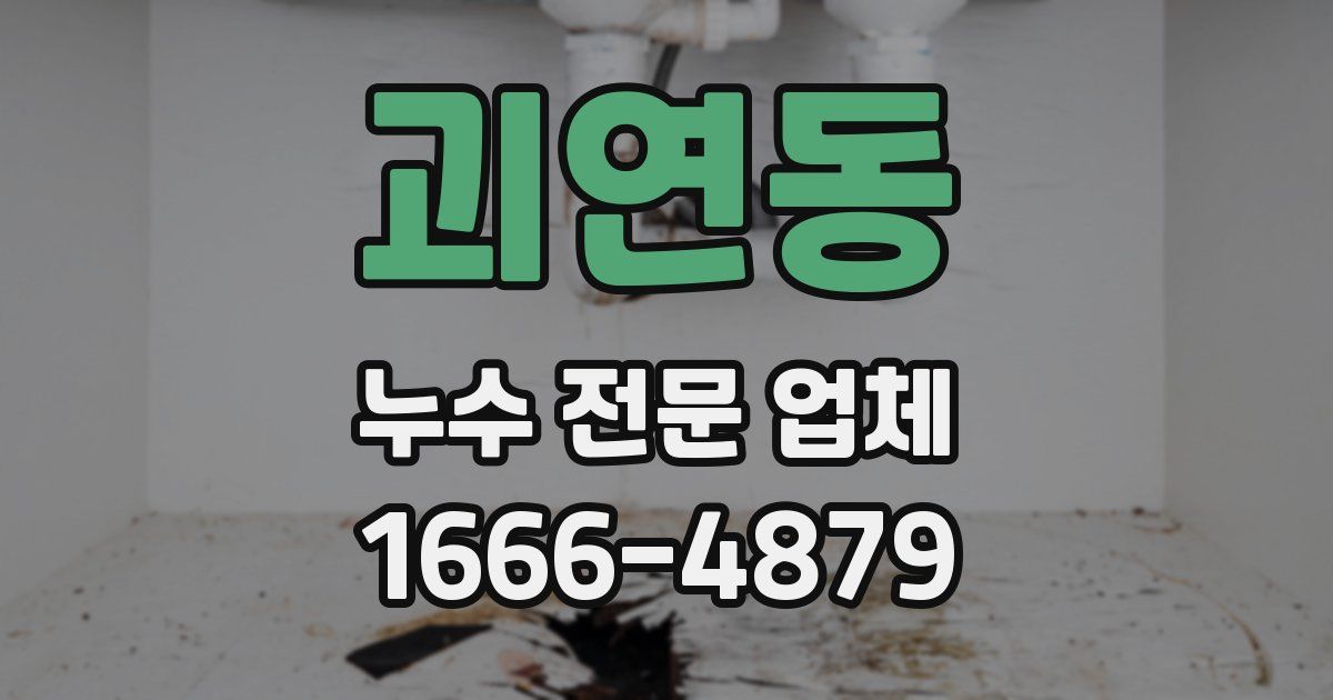 괴연동 누수 전문 업체