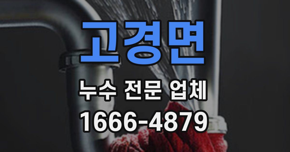 고경면 누수 전문 업체