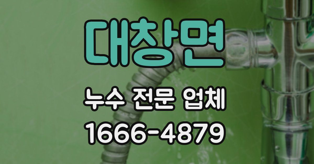 대창면 누수 전문 업체