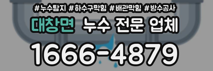 대창면 누수 전문 업체