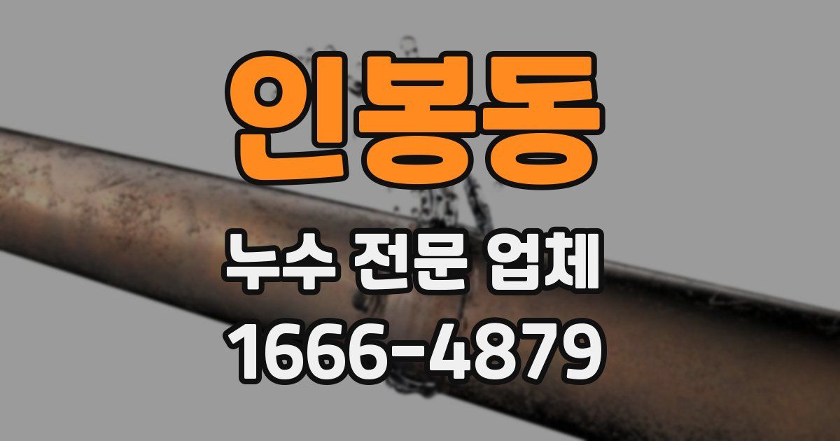 인봉동 누수 전문 업체