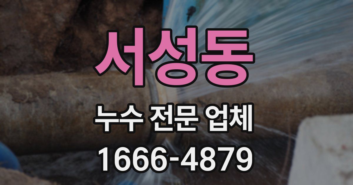 서성동 누수 전문 업체