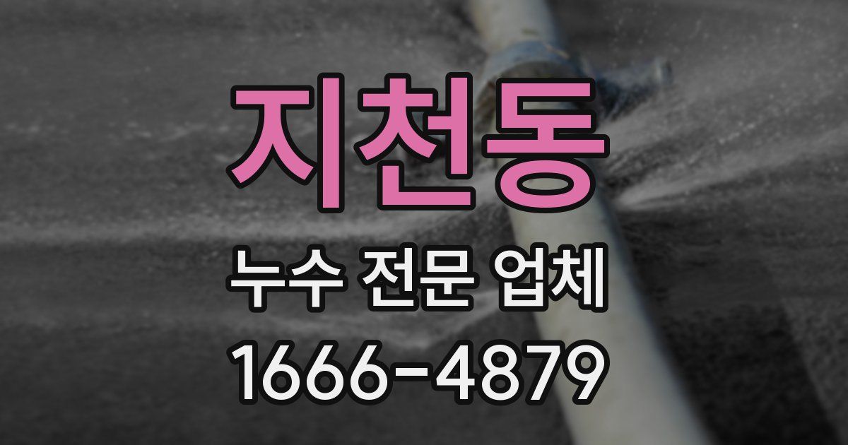 지천동 누수 전문 업체