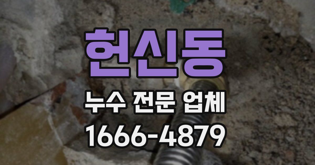 헌신동 누수 전문 업체