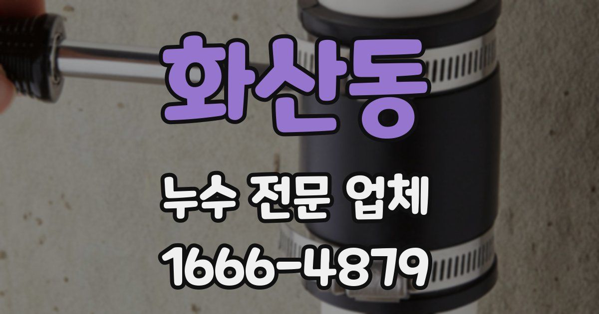 화산동 누수 전문 업체