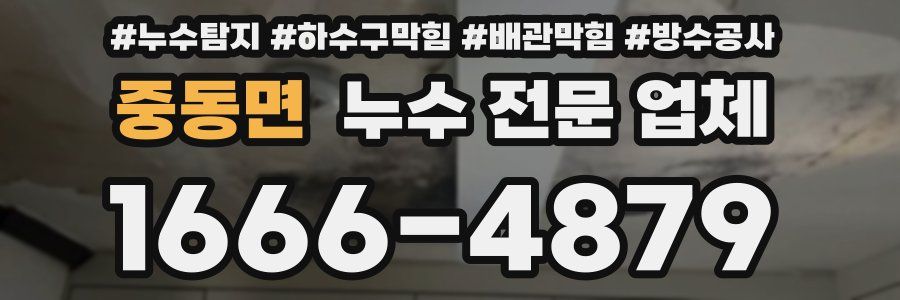 중동면 누수 전문 업체