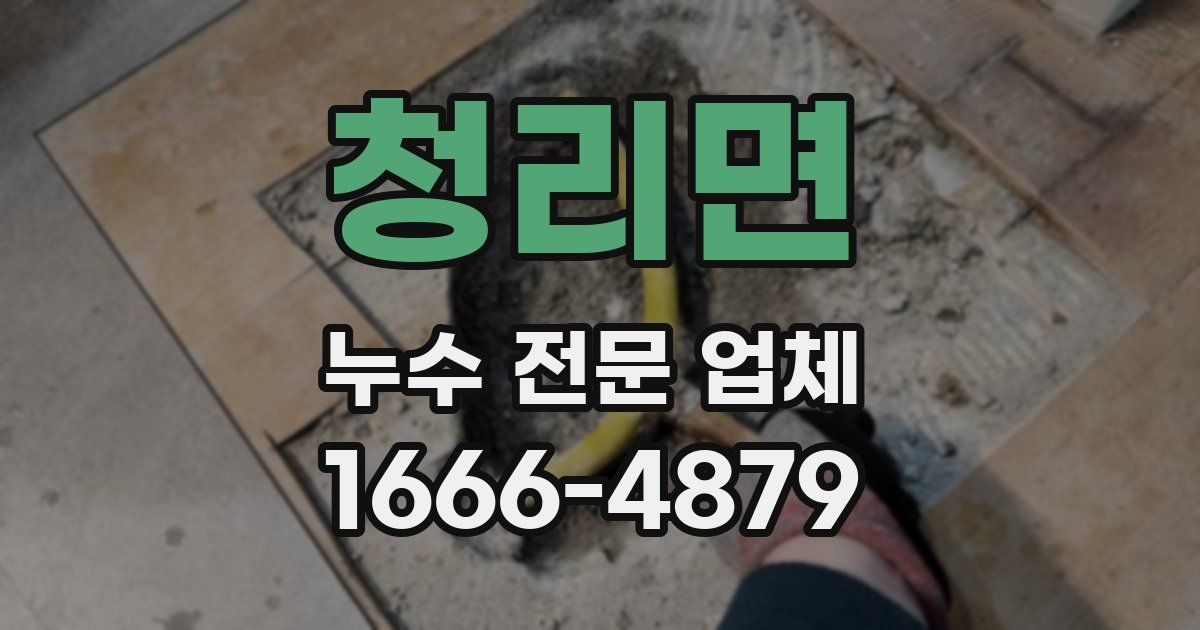 청리면 누수 전문 업체