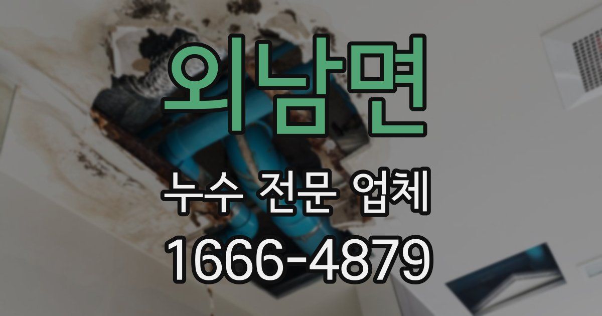 외남면 누수 전문 업체