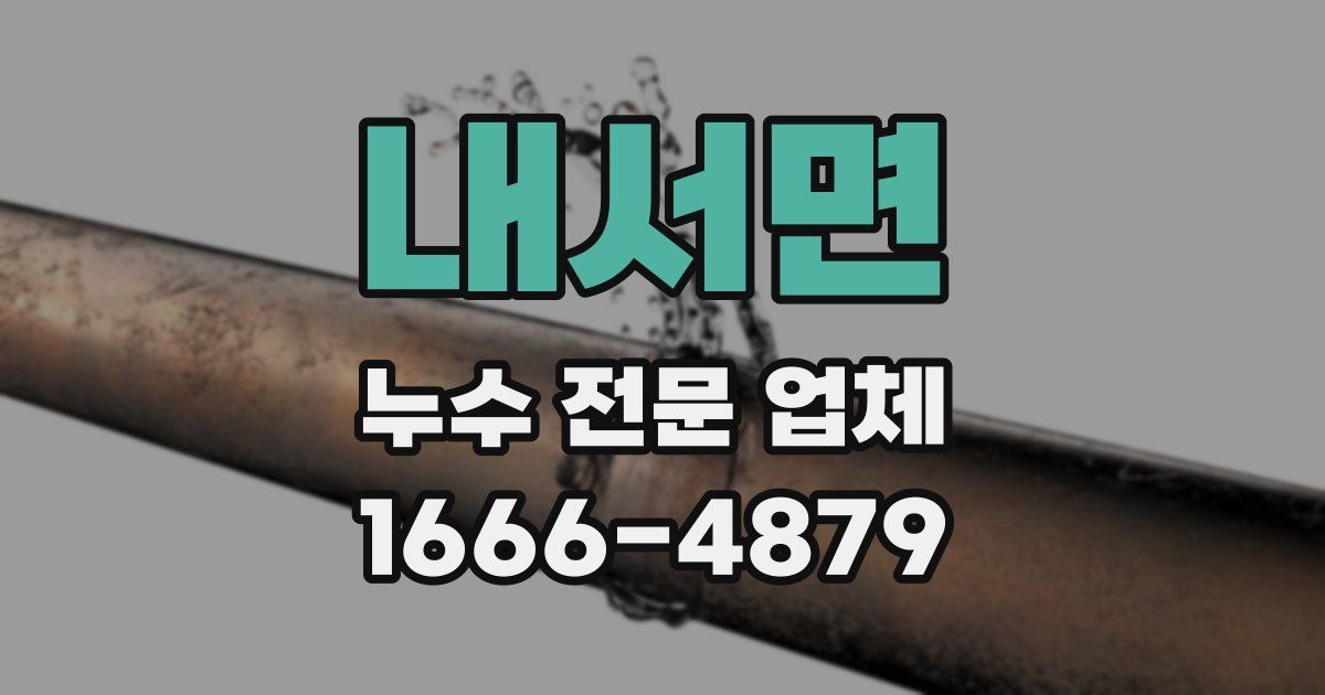 내서면 누수 전문 업체
