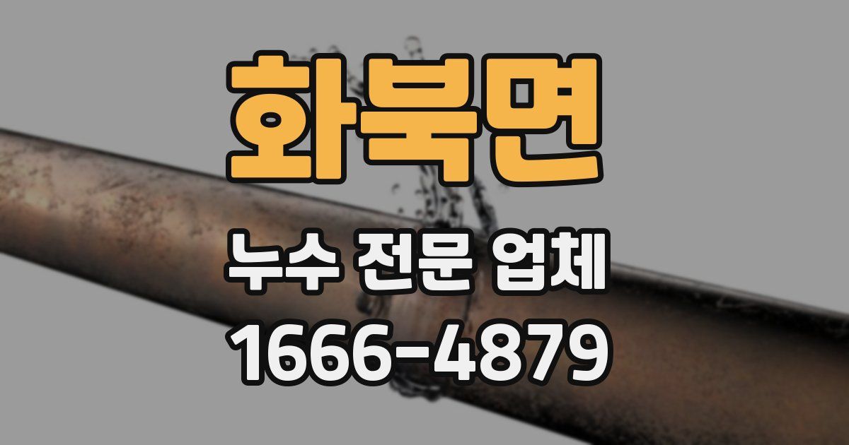화북면 누수 전문 업체