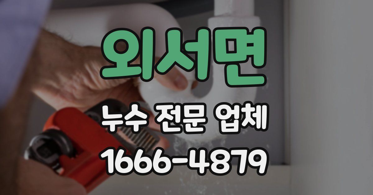 외서면 누수 전문 업체