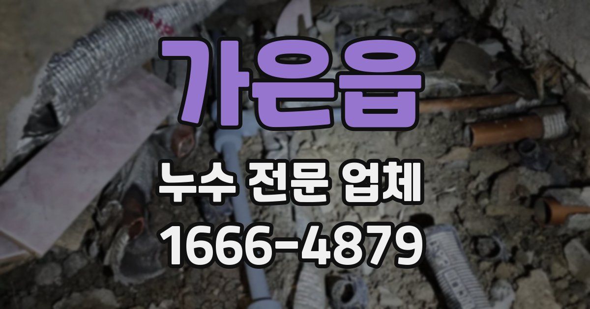 가은읍 누수 전문 업체