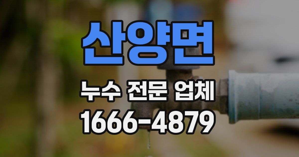 산양면 누수 전문 업체