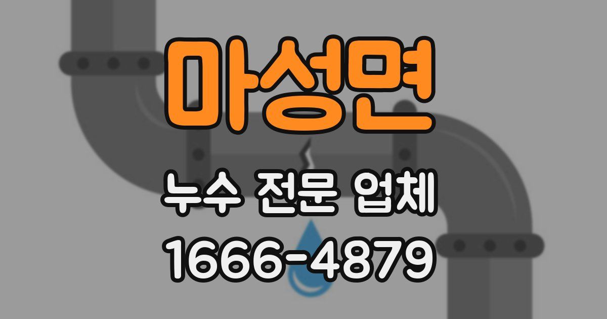 마성면 누수 전문 업체