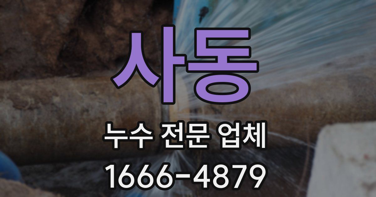 사동 누수 전문 업체