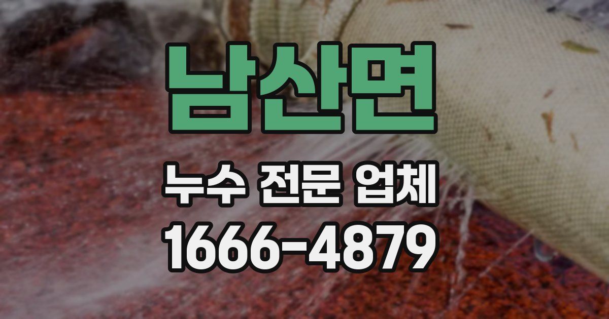남산면 누수 전문 업체