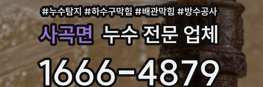 사곡면 누수 전문 업체