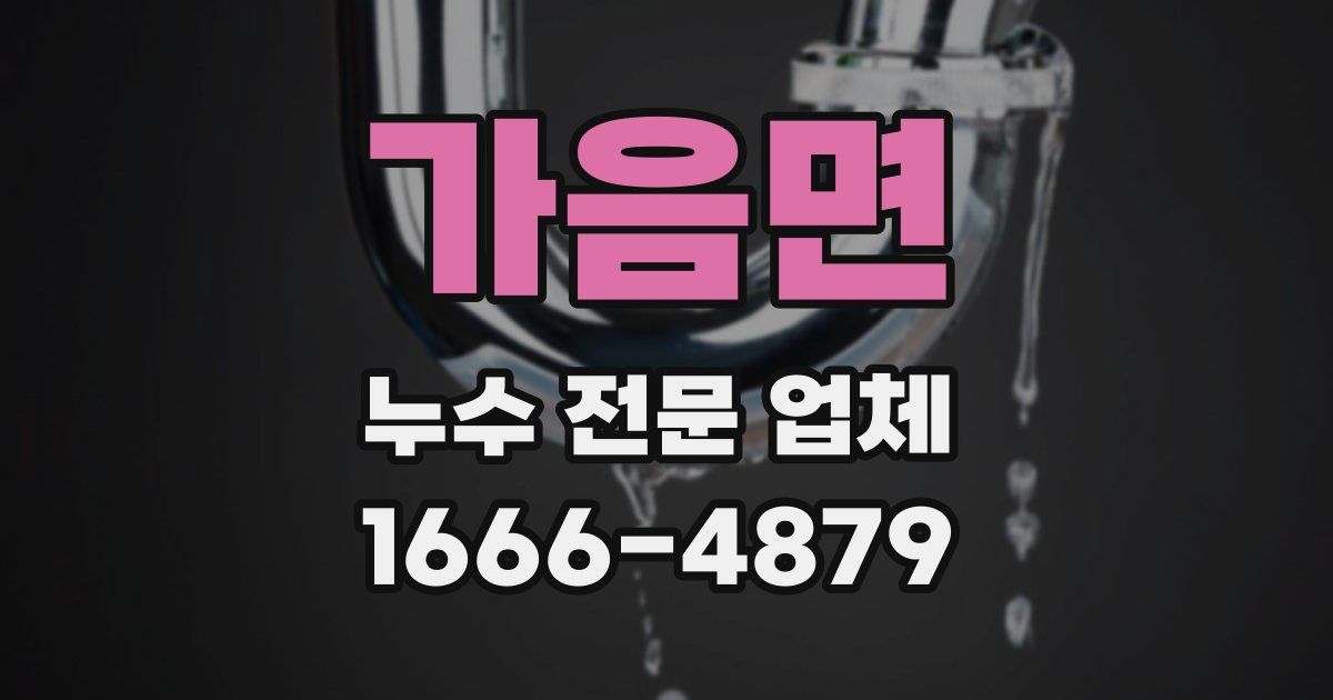 가음면 누수 전문 업체