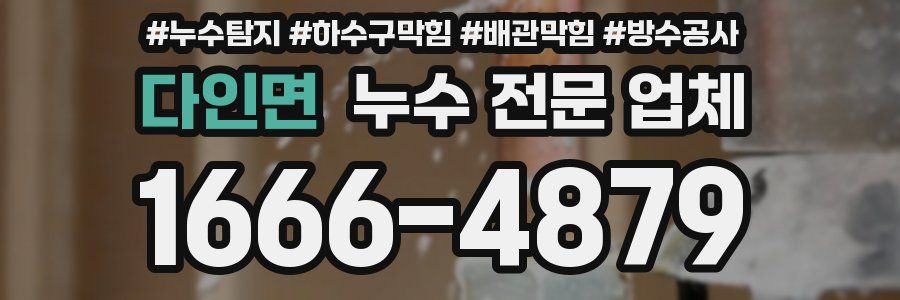 다인면 누수 전문 업체