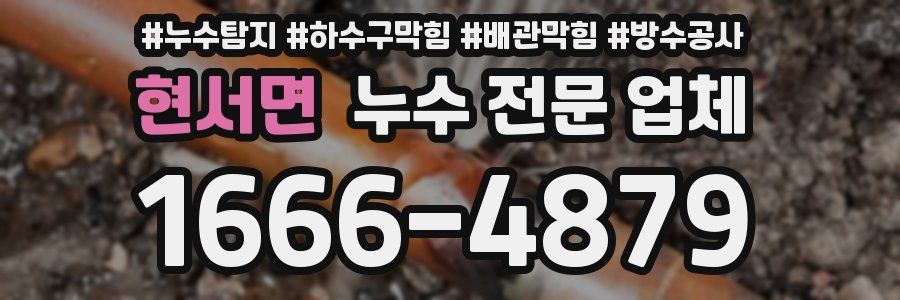 현서면 누수 전문 업체